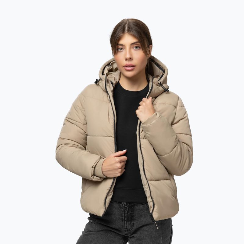 Dámská zimní bunda Pitbull Vista Quilted Hooded dark sand 6