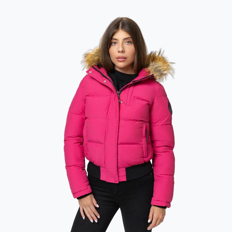 Dámská zimní bunda Pitbull Azalea Quilted Hooded raspberry red