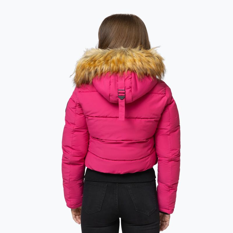 Dámská zimní bunda Pitbull Azalea Quilted Hooded raspberry red 3