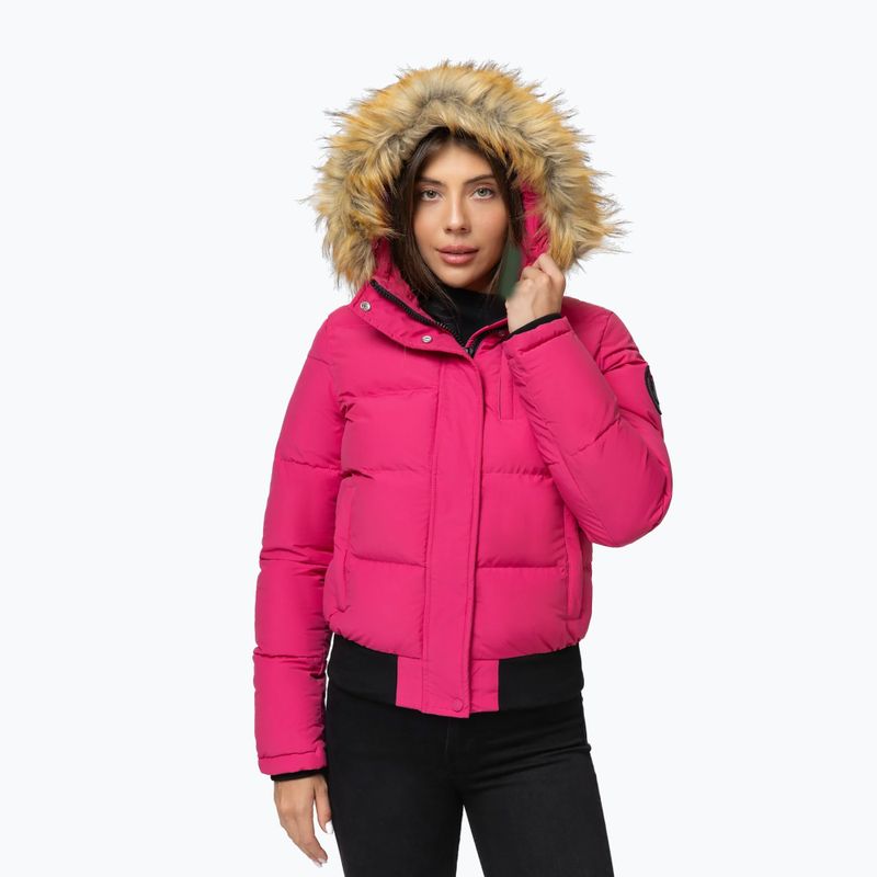 Dámská zimní bunda Pitbull Azalea Quilted Hooded raspberry red 4