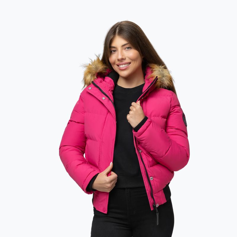Dámská zimní bunda Pitbull Azalea Quilted Hooded raspberry red 5