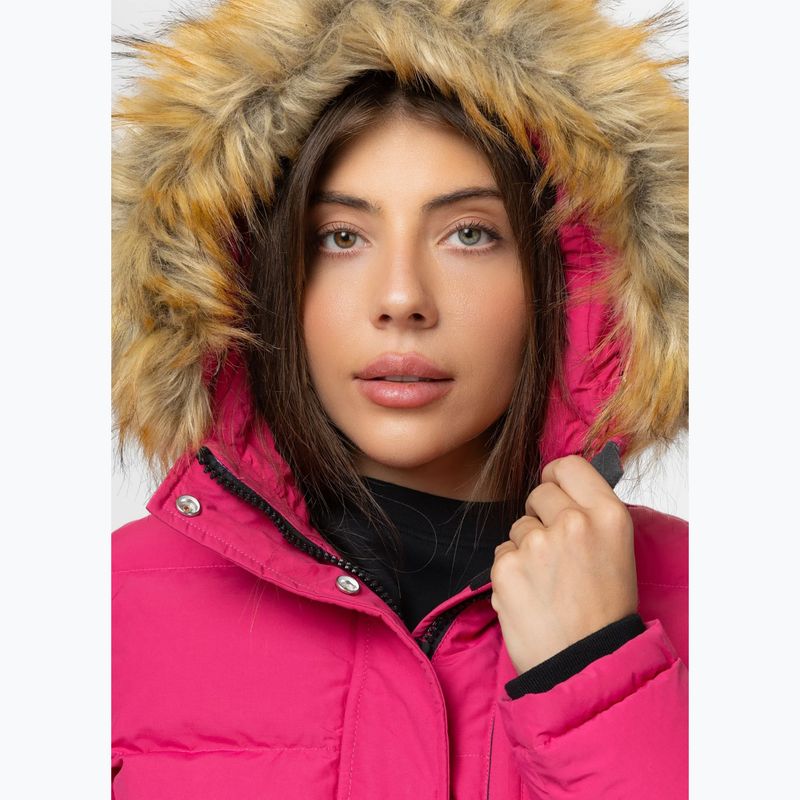Dámská zimní bunda Pitbull Azalea Quilted Hooded raspberry red 6