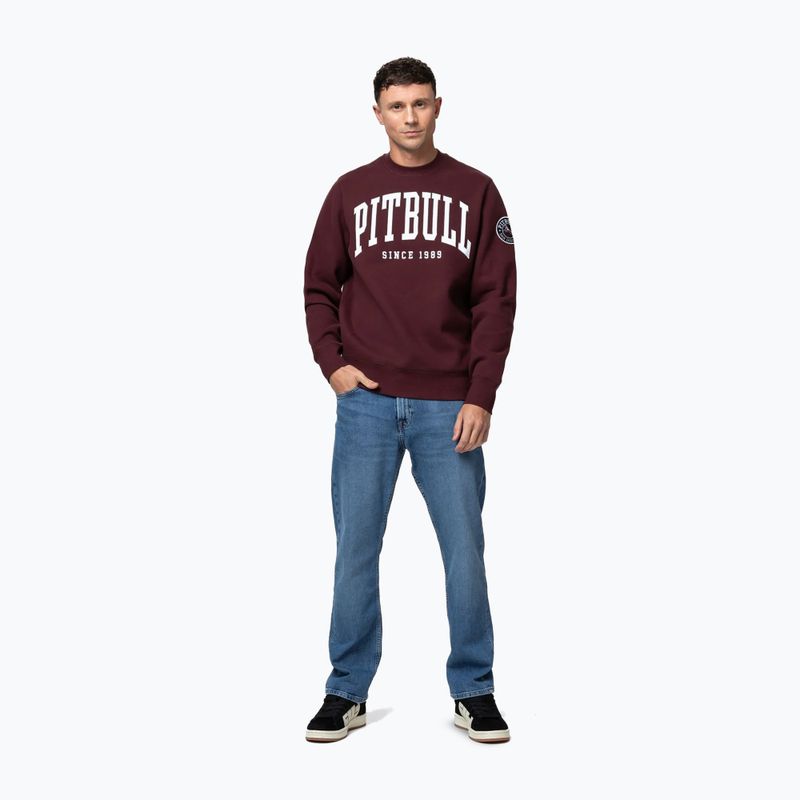 Pánská mikina Pitbull Norton Crewneck dark burgundy 2
