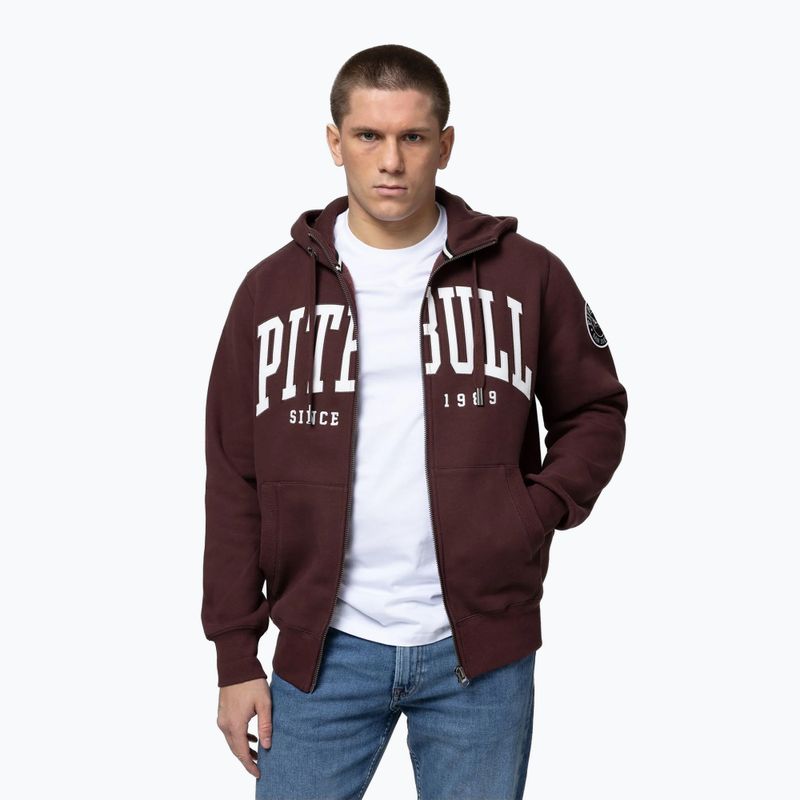 Pánská mikina Pitbull Norton Hooded Zip dark burgundy 4