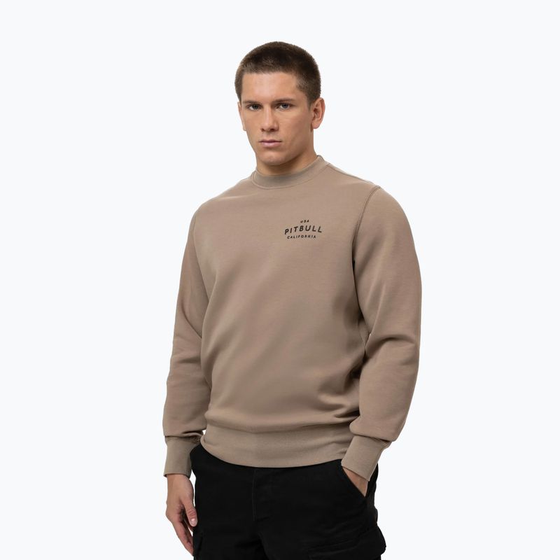 Pánská mikina Pitbull Sampson Crewneck Sweatshirt pale sand 4