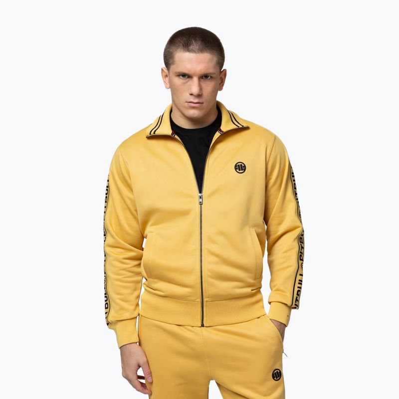 Pánská mikina Pitbull Trackjacket Tape Logo Terry Group pale yellow