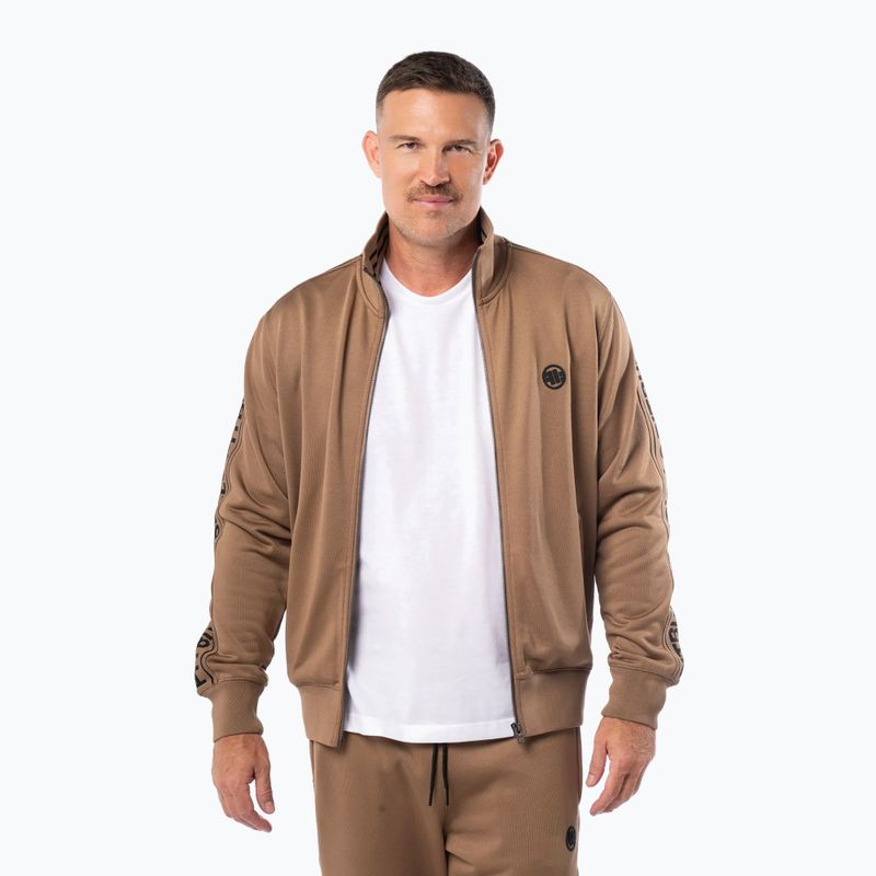 Pánská mikina Pitbull Trackjacket Tape Logo Terry Group coyote brown