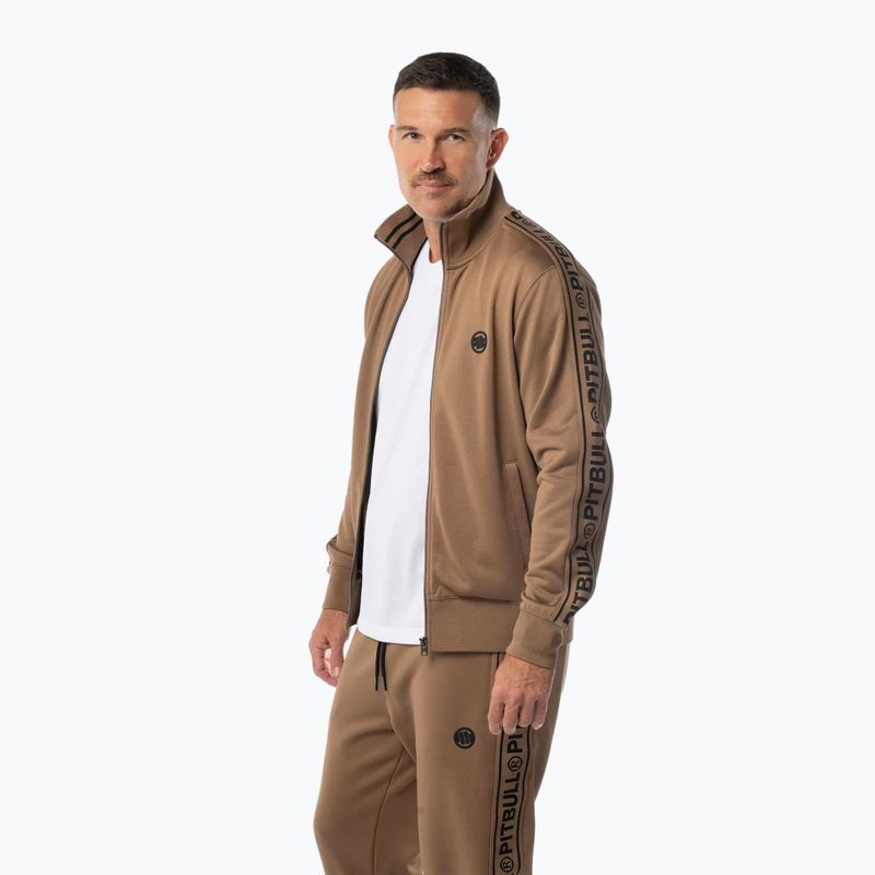 Pánská mikina Pitbull Trackjacket Tape Logo Terry Group coyote brown 4
