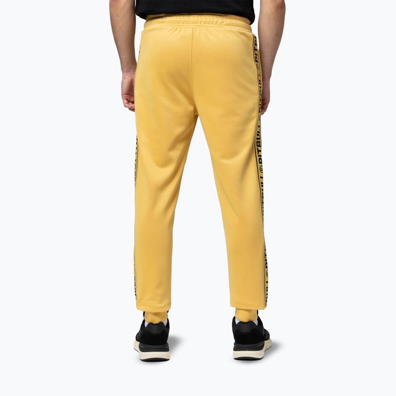 Pánské tepláky Pitbull Trackpants Tape Logo Terry Group pale yellow 3