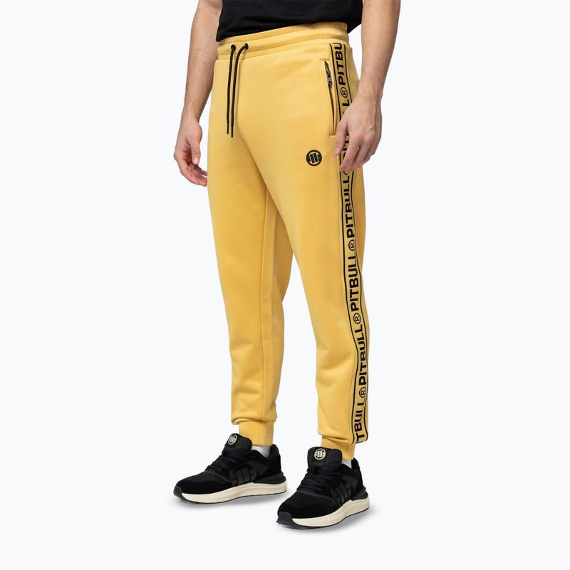 Pánské tepláky Pitbull Trackpants Tape Logo Terry Group pale yellow 4
