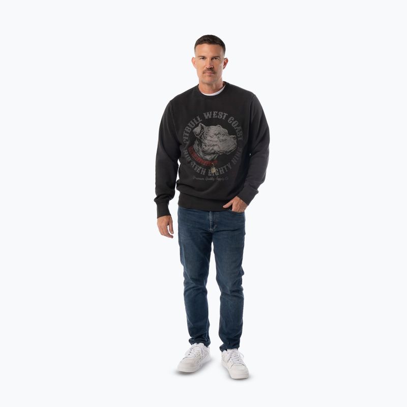 Pánská mikina Pitbull Strenght & Respect Crewneck washed dark graphite 2