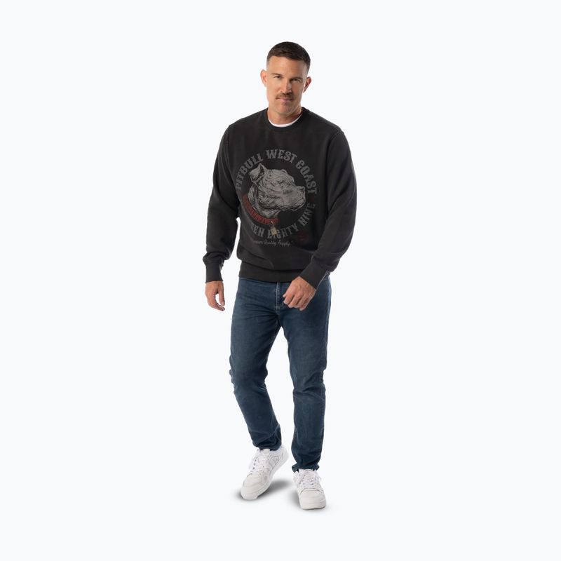 Pánská mikina Pitbull Strenght & Respect Crewneck washed dark graphite 4
