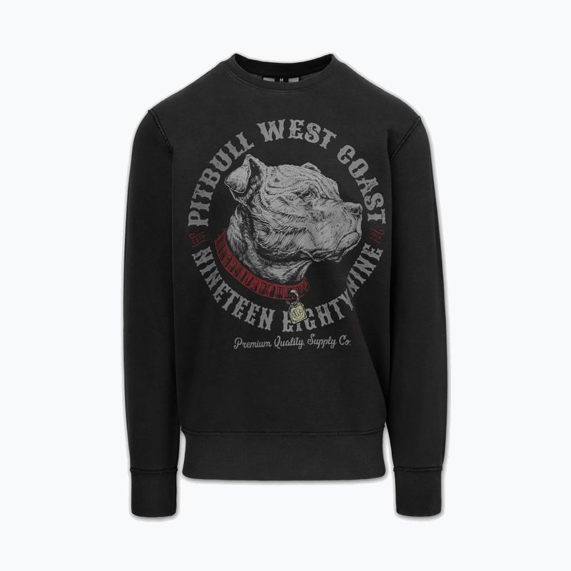 Pánská mikina Pitbull Strenght & Respect Crewneck washed dark graphite 5