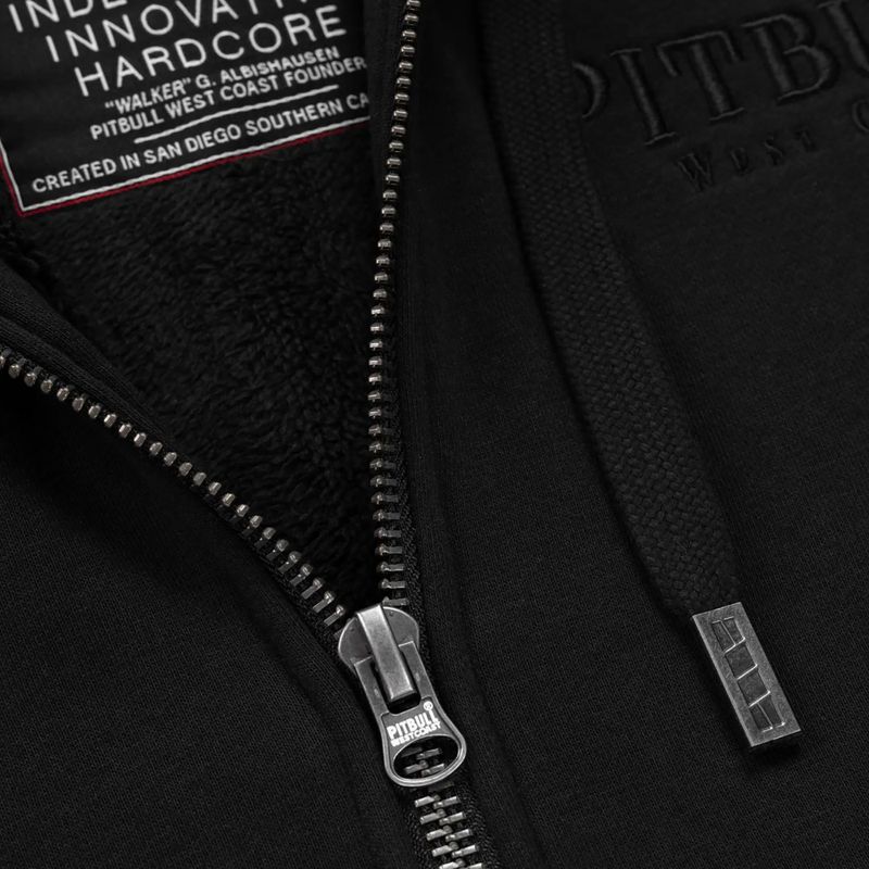 Pánská mikina Pitbull Ruffin Detroit Hooded Zip black/black 9