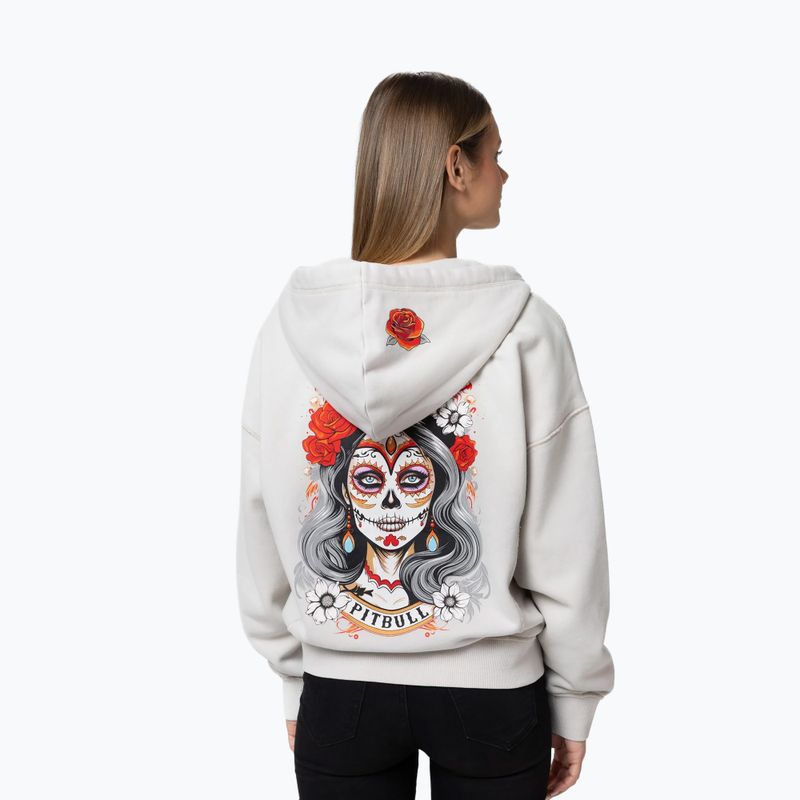 Dámská mikina Pitbull Santa Muerte Hooded Zip white stone 3