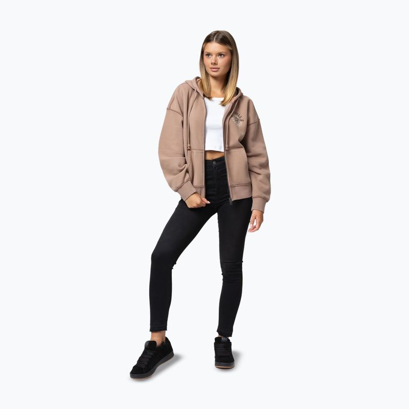 Dámská mikina Pitbull Skull Surf Hooded Zip chocolate mousse 2