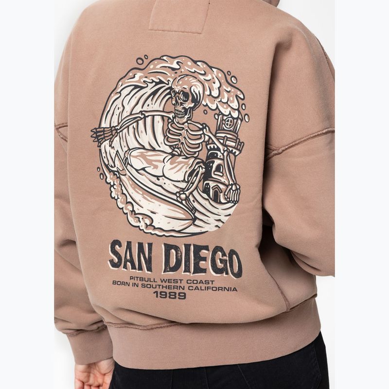 Dámská mikina Pitbull Skull Surf Hooded Zip chocolate mousse 6