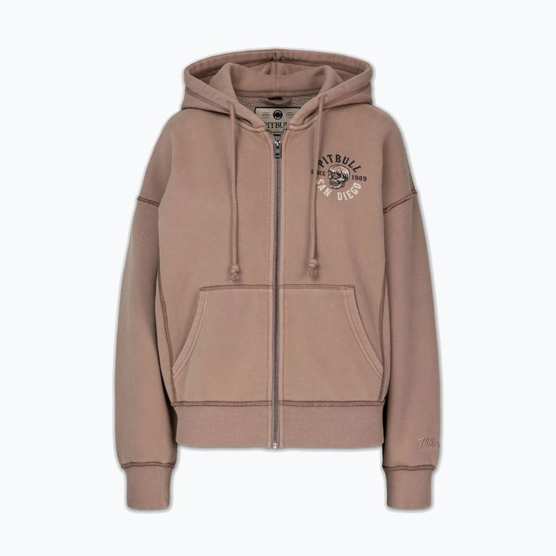 Dámská mikina Pitbull Skull Surf Hooded Zip chocolate mousse 7