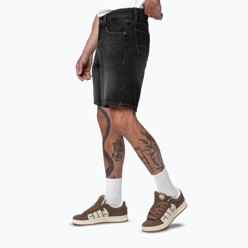 Pánské šortky Pitbull Bayside Jeans Pocket černé 4