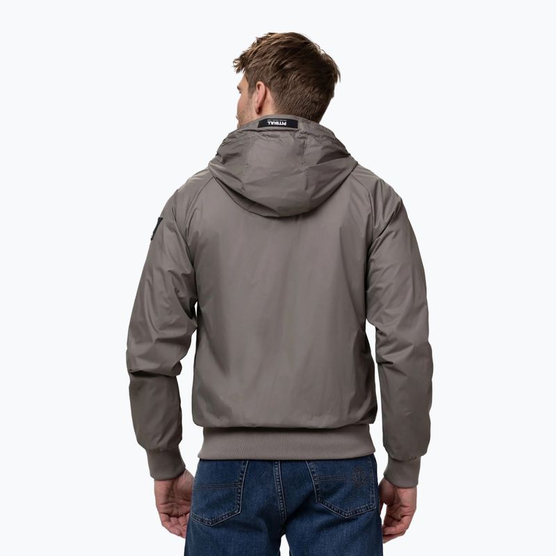 Pánská bunda Pitbull Athletic Logo Nylon Hooded taupe 3