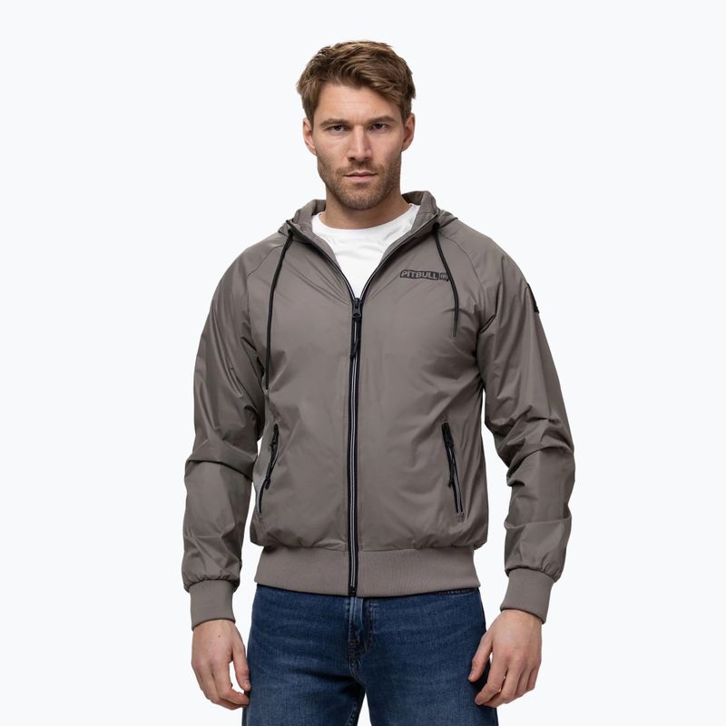 Pánská bunda Pitbull Athletic Logo Nylon Hooded taupe 4