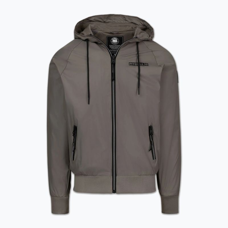 Pánská bunda Pitbull Athletic Logo Nylon Hooded taupe 5