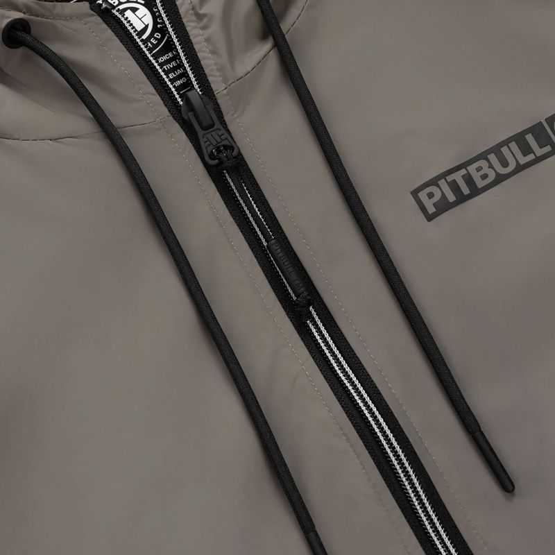 Pánská bunda Pitbull Athletic Logo Nylon Hooded taupe 7