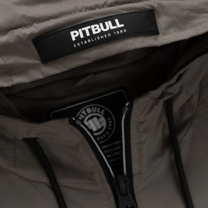 Pánská bunda Pitbull Athletic Logo Nylon Hooded taupe 9