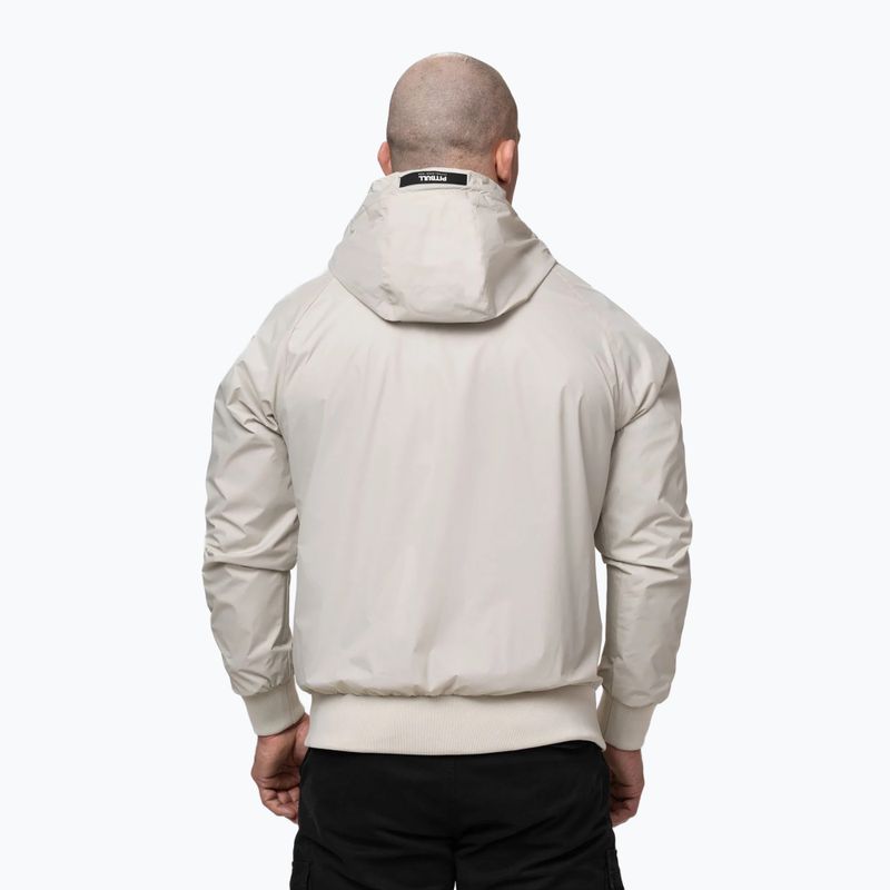Pánská bunda Pitbull Athletic Logo Nylon Hooded light sand 3