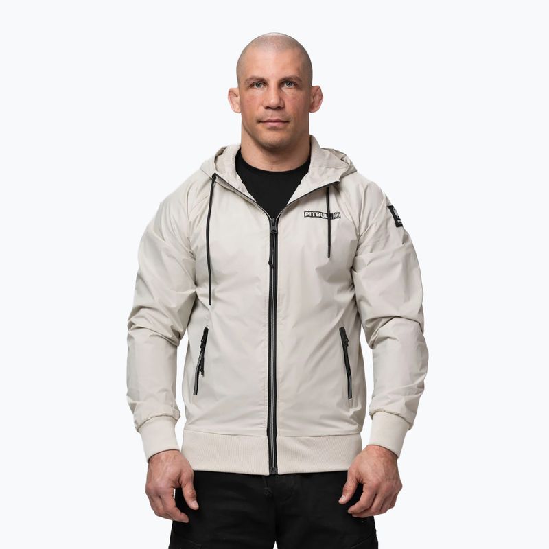 Pánská bunda Pitbull Athletic Logo Nylon Hooded light sand 4