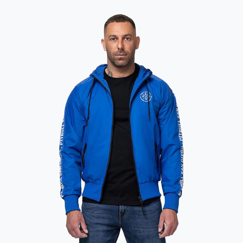 Pánská bunda Pitbull Athletic Tape Nylon Hooded electric blue 4