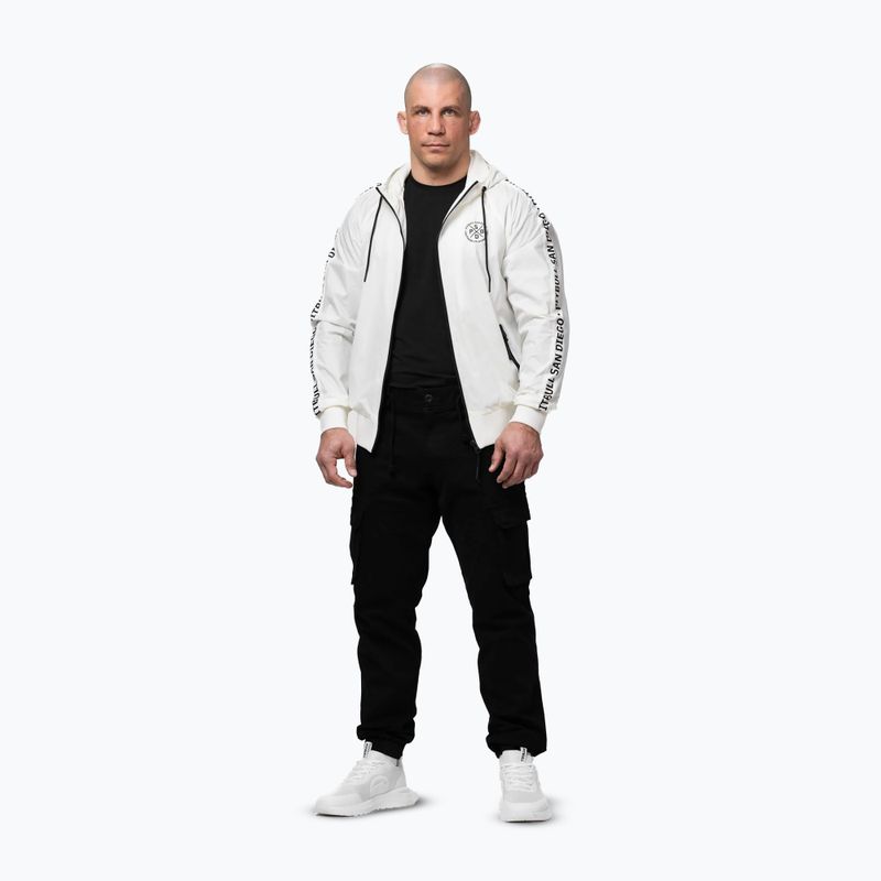 Pánská bunda Pitbull Athletic Tape Nylon Hooded off white 2
