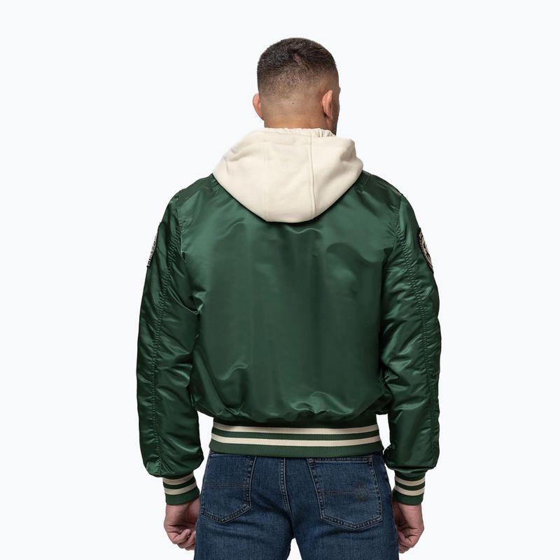 Pánská bunda Pitbull Mason San Diego Baseball Hooded bottle green/beige 3