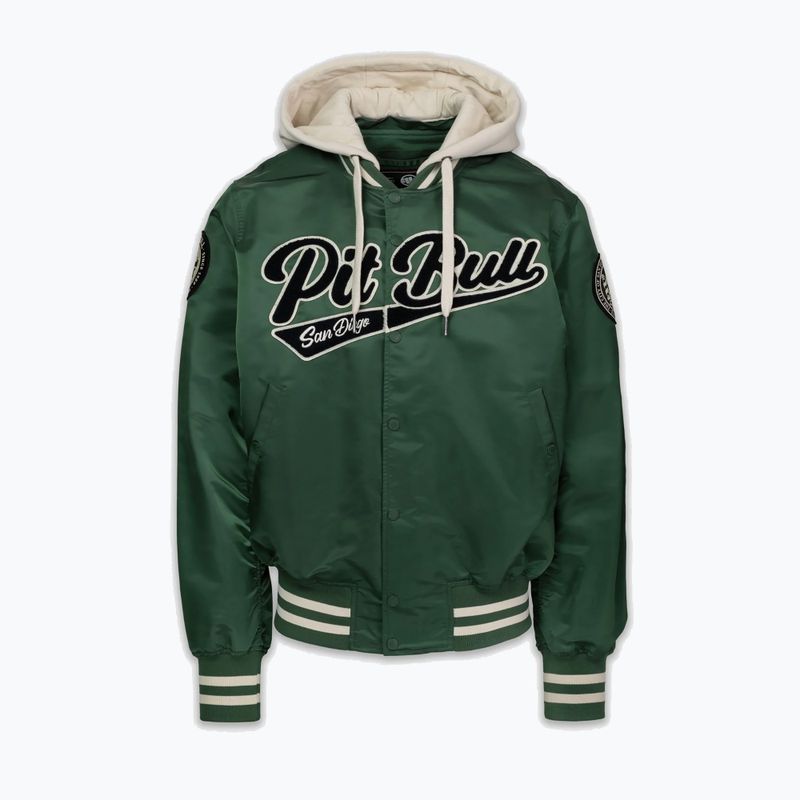 Pánská bunda Pitbull Mason San Diego Baseball Hooded bottle green/beige 4