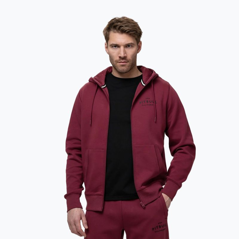 Pánská mikina Pitbull Sampson Hooded Zip Sweatshirt burgundy 4