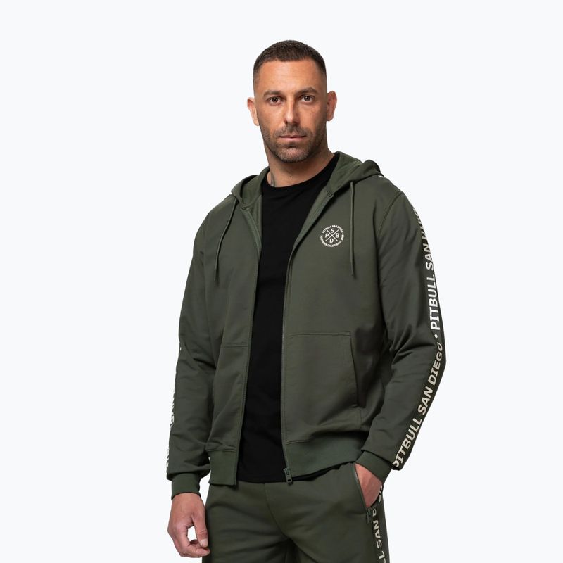 Pánská mikina Pitbull Tape Parker Hooded Zip old green 5