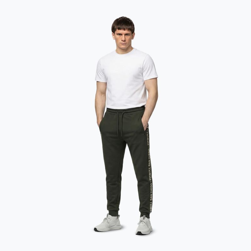 Pánské kalhoty Pitbull Tape Parker Jogging old green 2