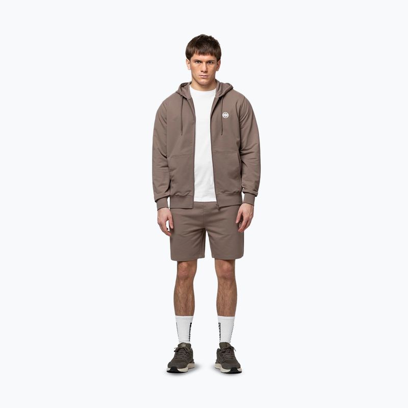 Pánská mikina Pitbull Nugget Small Logo Hooded Zip brown savana 2