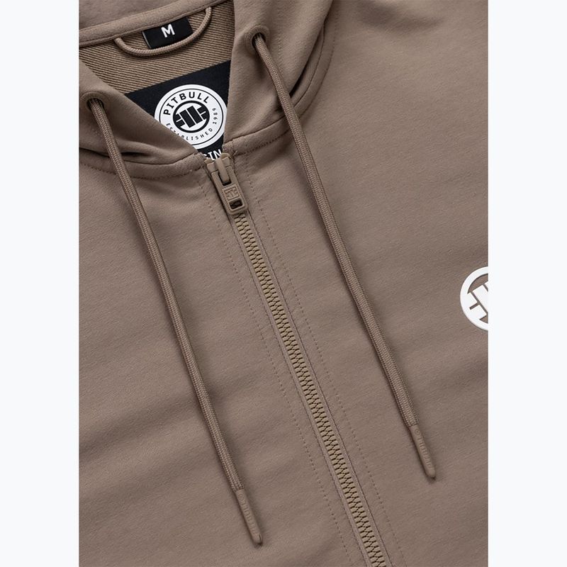 Pánská mikina Pitbull Nugget Small Logo Hooded Zip brown savana 7