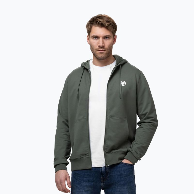 Pánská mikina Pitbull Nugget Small Logo Hooded Zip sage green 4