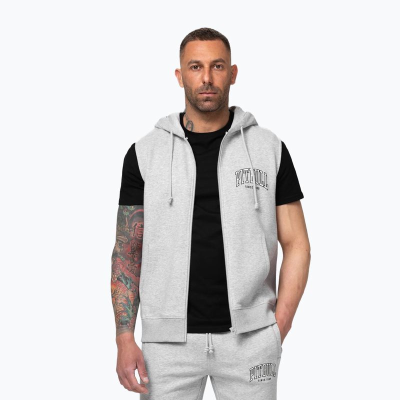Pánská mikina Pitbull Badger Hooded Vest Zip grey/melange 4
