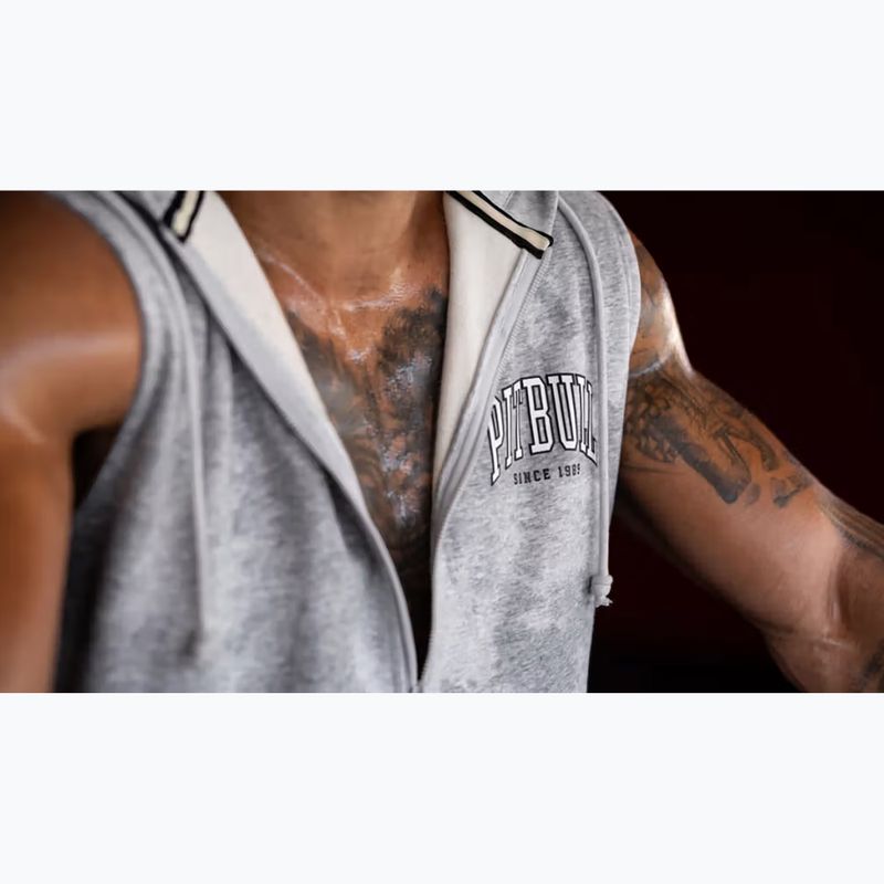 Pánská mikina Pitbull Badger Hooded Vest Zip grey/melange 12