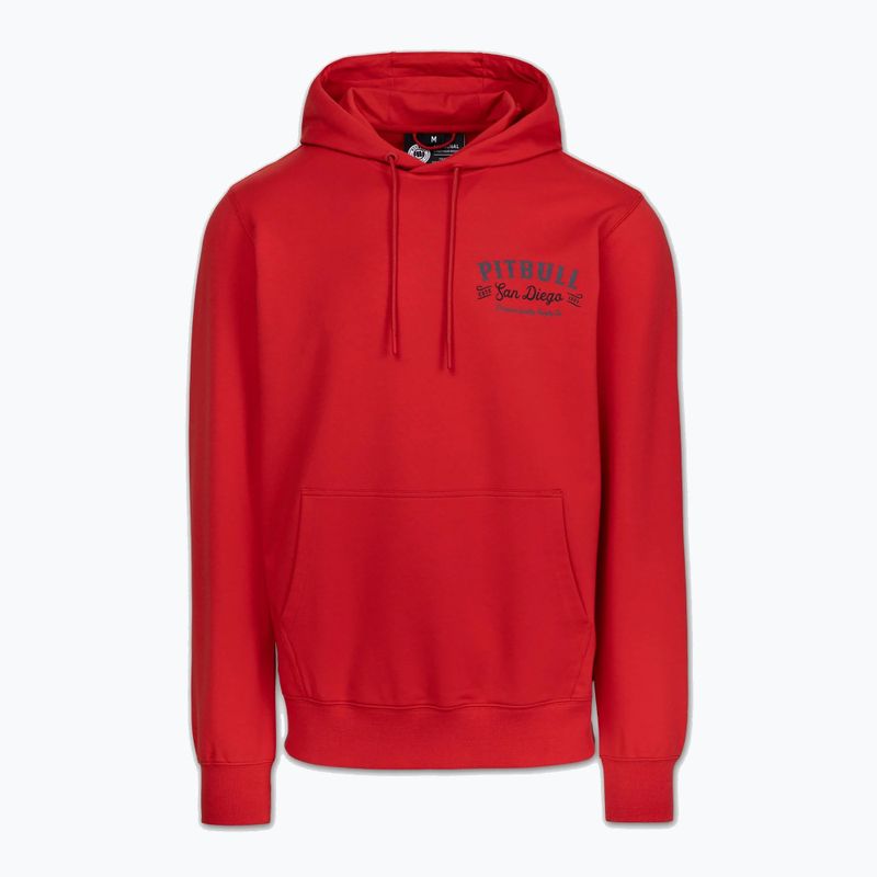 Pánská mikina Pitbull Strenght & Respect Sweatshirt Hooded red 5