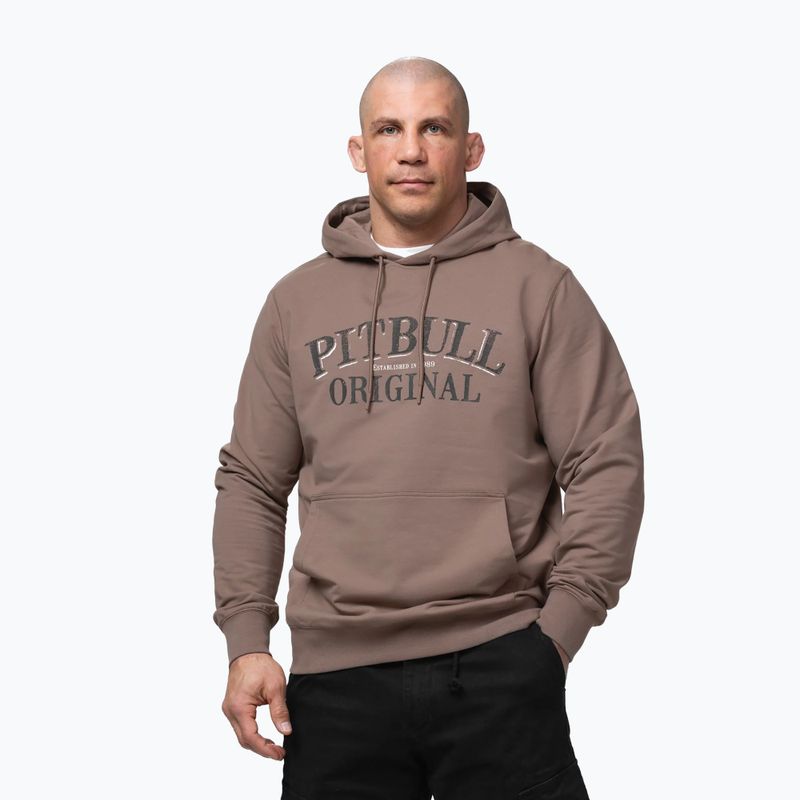 Pánská mikina Pitbull Midnight Sweatshirt Hooded brown savana 4