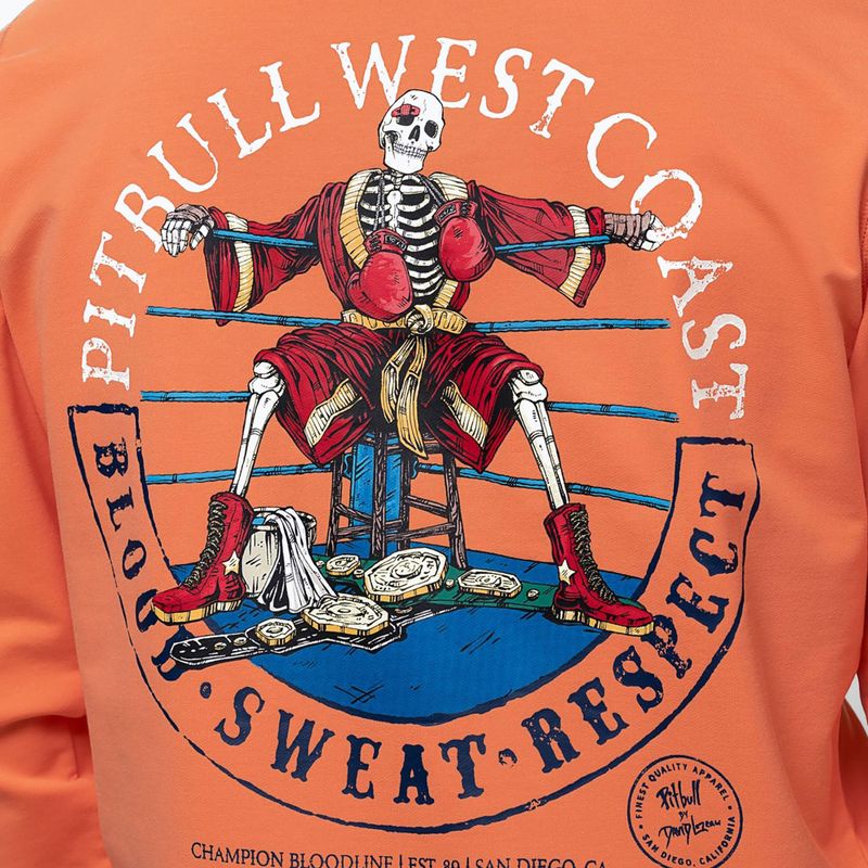 Pánská mikina Pitbull Bloodline 2 Sweatshirt Hooded fluo orange 4