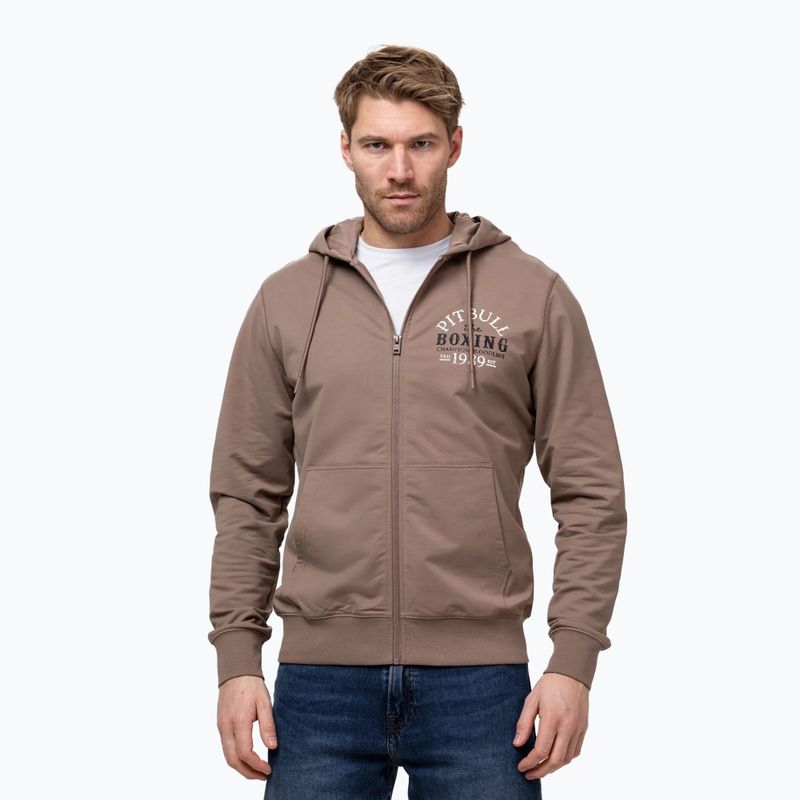 Pánská mikina Pitbull Bloodline 2 Sweatshirt Zip Hooded brown savana 3