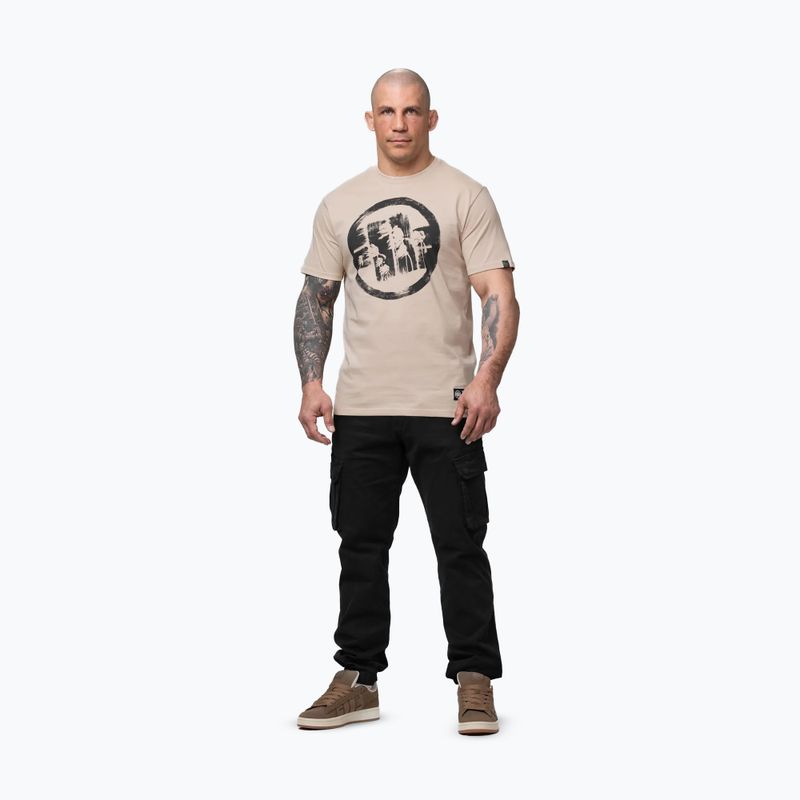Pánské tričko na lezení Pitbull Palms ultra light sand logo 2
