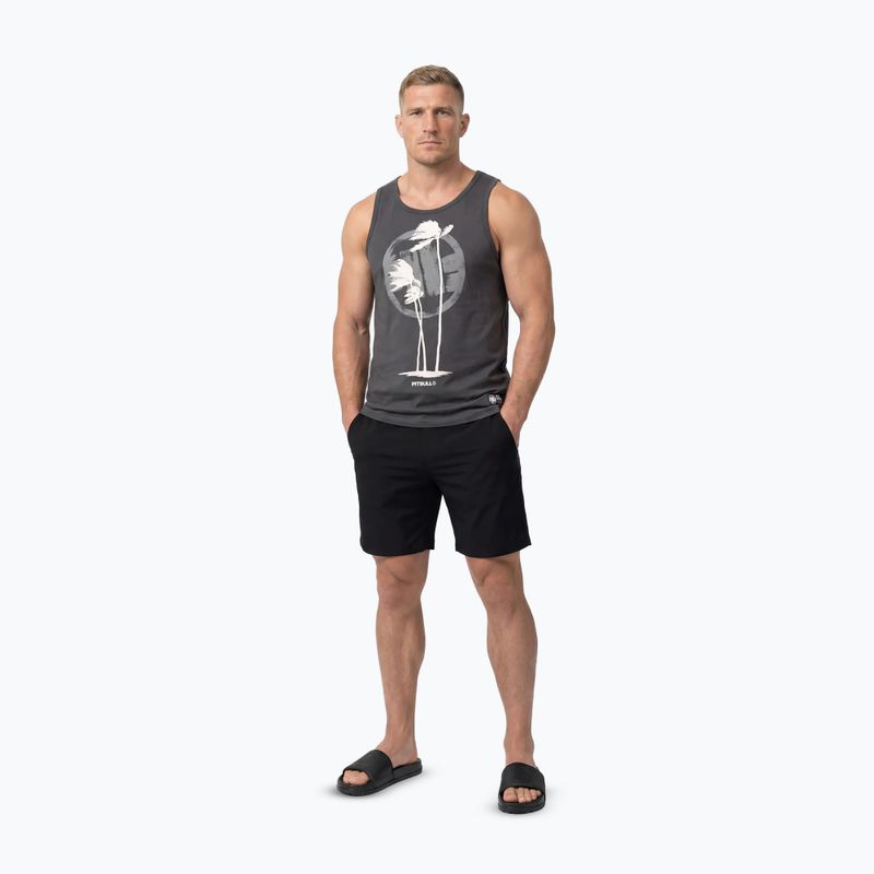 Pánské tričko na lezení Pitbull Palms Tank Top light sand 2