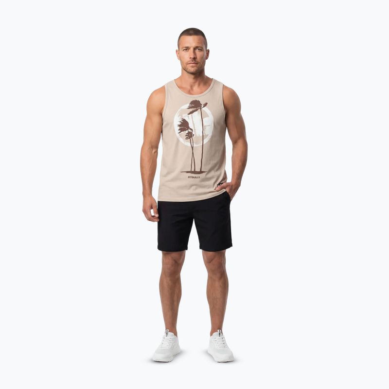 Pánské tričko na lezení Pitbull Palms Tank Top light sand 2