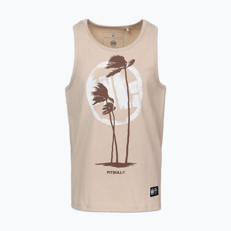 Pánské tričko na lezení Pitbull Palms Tank Top light sand 3